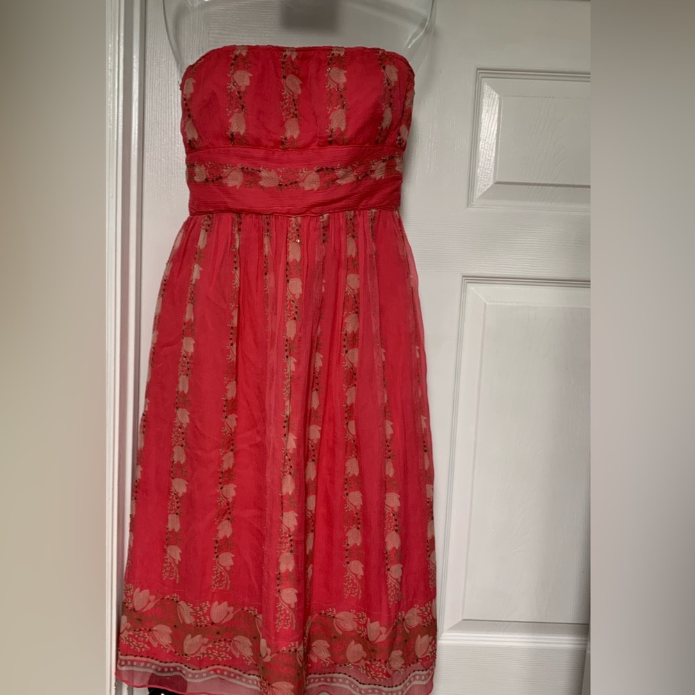 Vintage J Crew Silk Elegant Strapless Dress